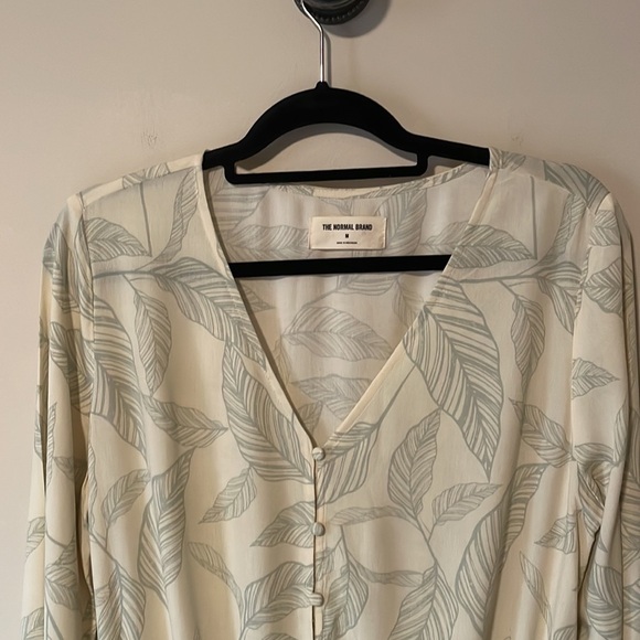 The Normal Brand long sleeve short romper size medium, sheer flowing fabric - Picture 2 of 9